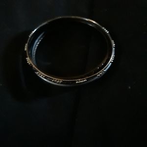 (5) Black & Silver Bangles Bracelets